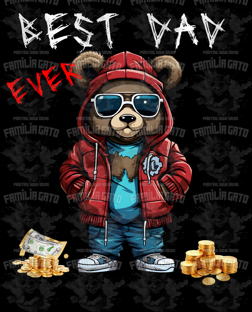 Best Dad Ever Teddy Bear #2 DTF Transfer