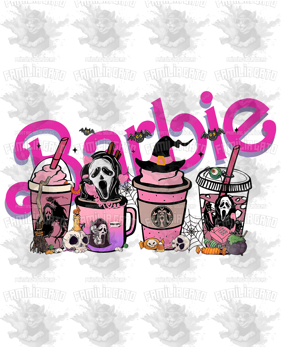 Drinks Halloween Horror Characters DTF Transfer