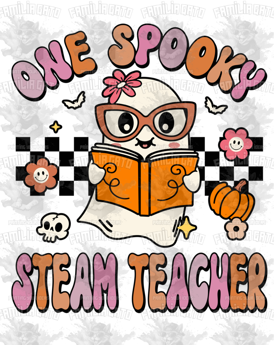 One Spooky Steam Teacher Halloween DTF Transfer