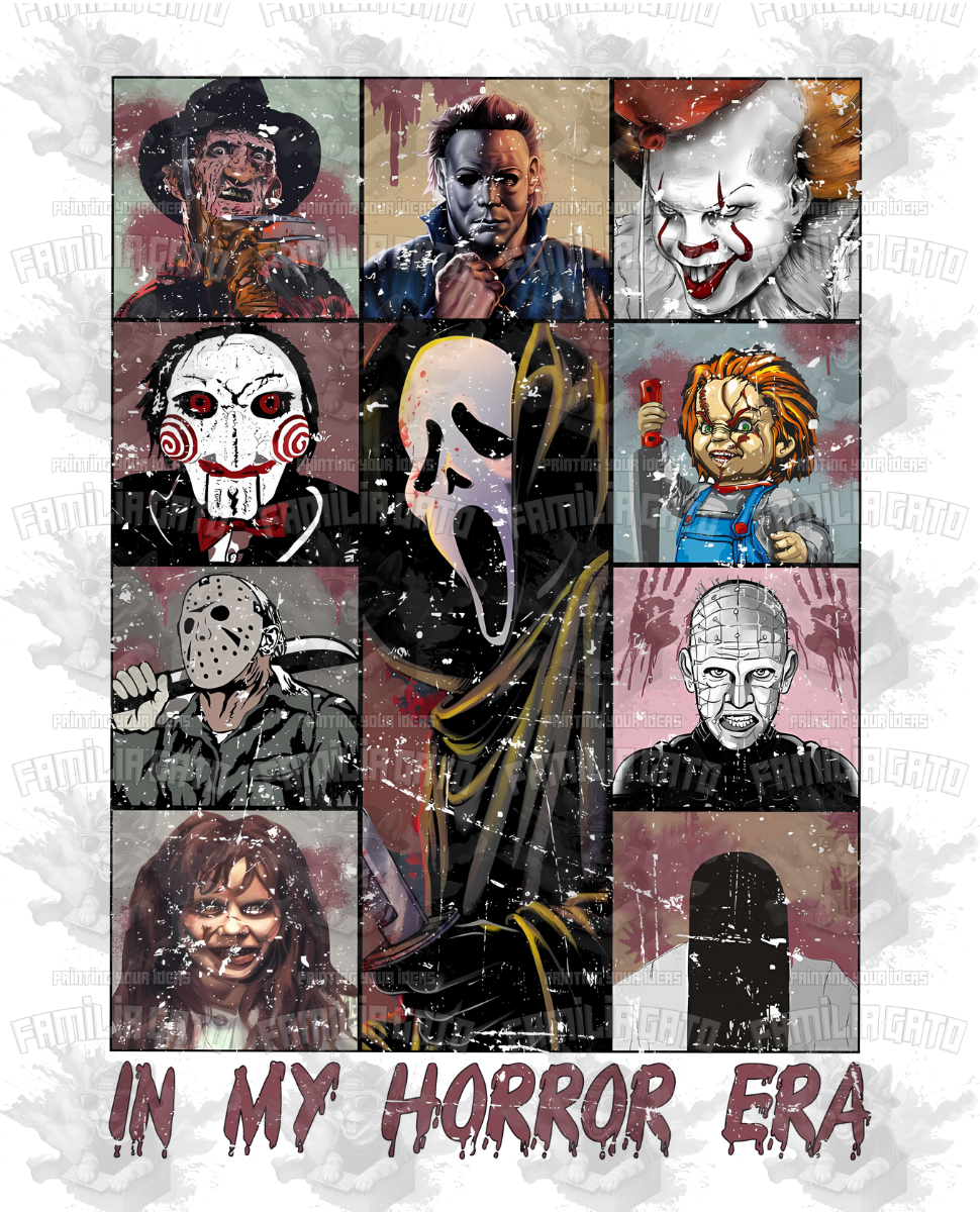 In My Horror Era Halloween Horror Character DTF Transfer