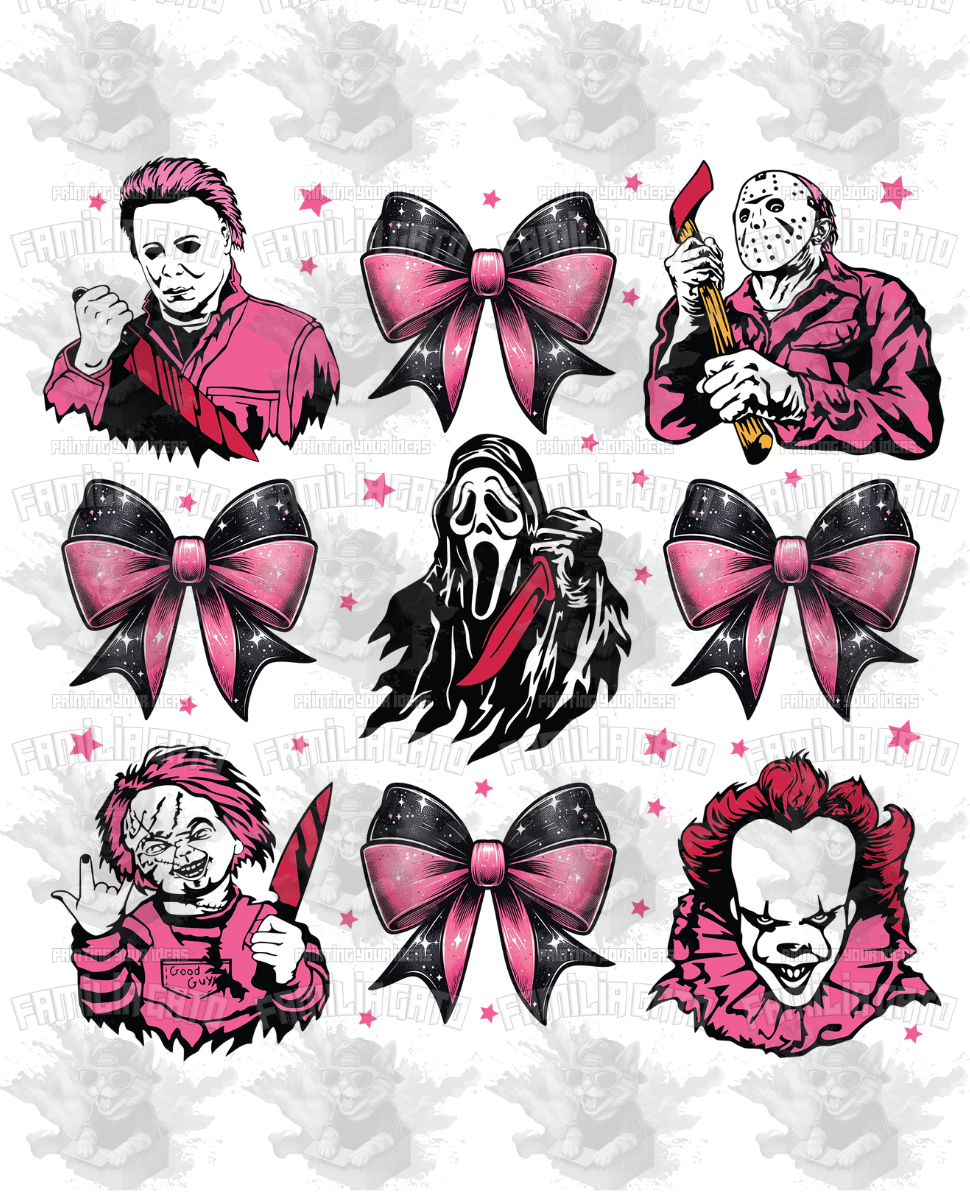 Horror Movie Characters and Bows #2 DTF Transfer