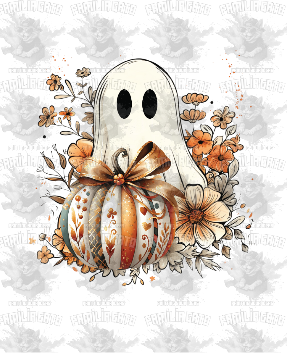 Fall - Pumpkin Ghost #1 DTF Transfer