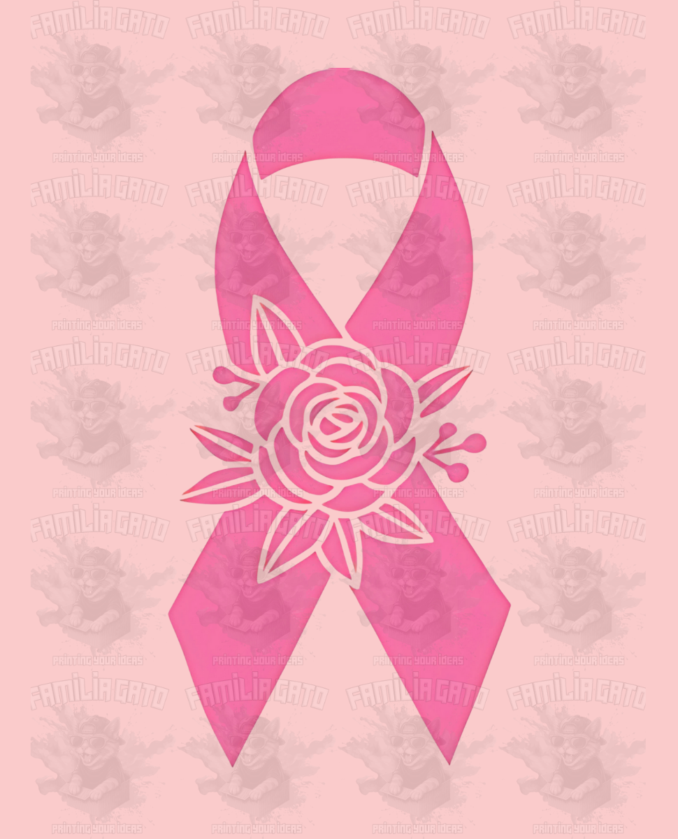 Cancer awareness ribbon #8 flower DTF Transfer