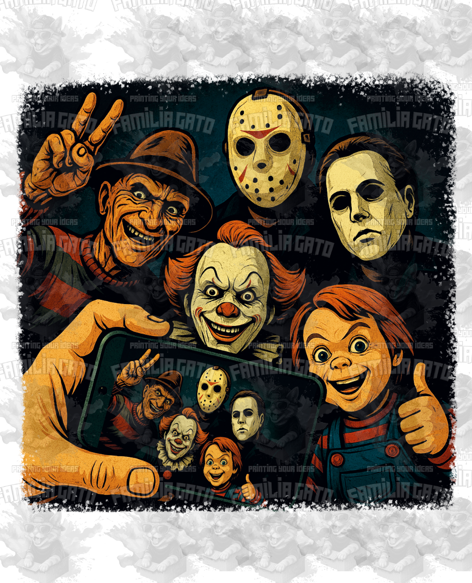 Horror Movie Character Selfie DTF Transfer