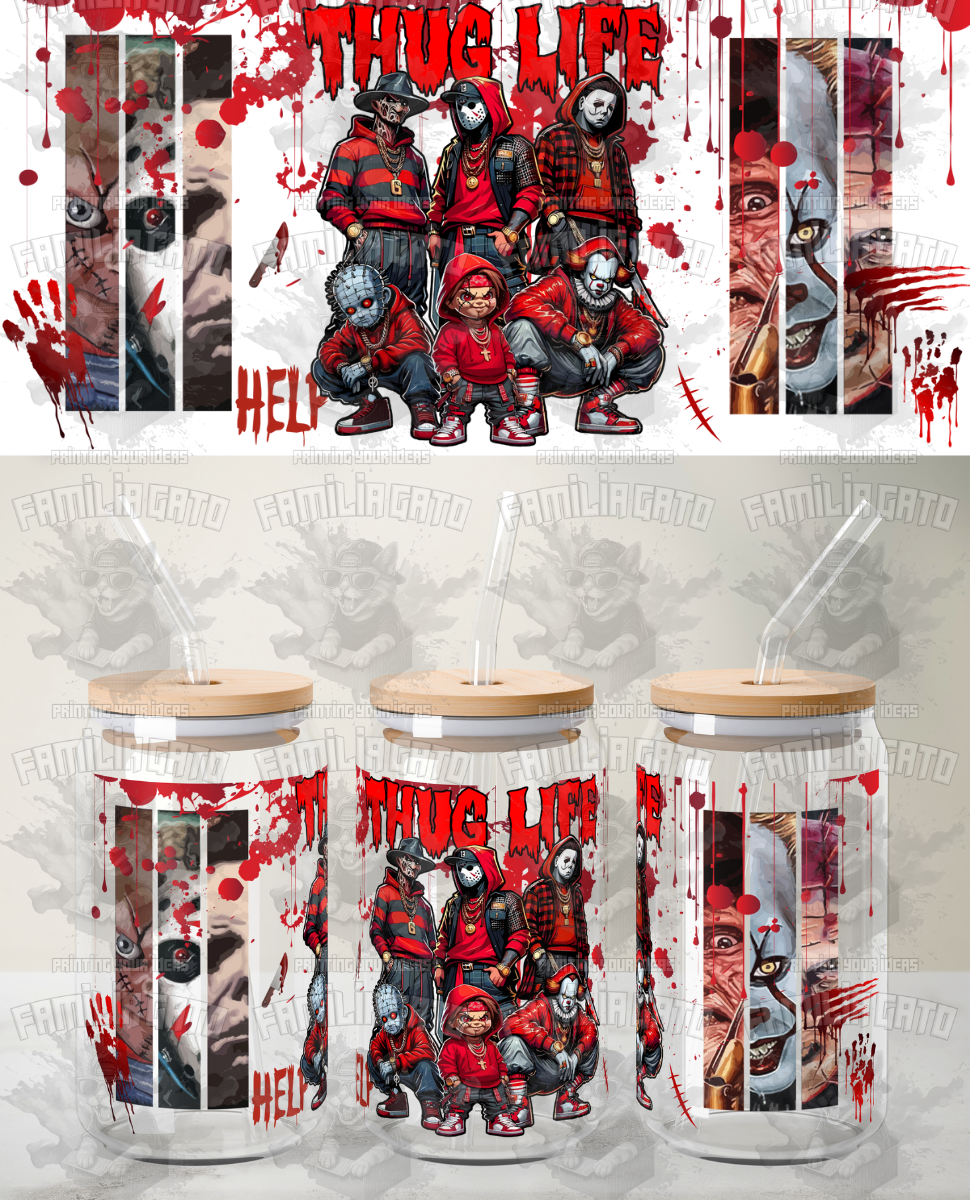 Thug Life Halloween UVDTF Wrap