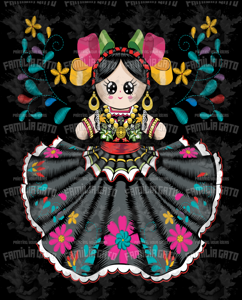 Bella Mexicana Embroidery effect DTF Transfer
