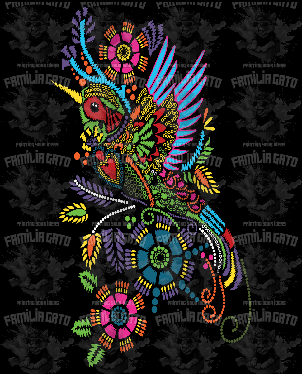 Colorful Bird Embroidery Effect DTF Transfer