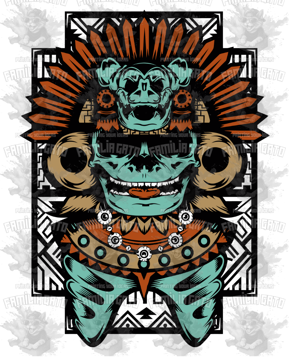 Aztec Warrior 3 DTF Transfer