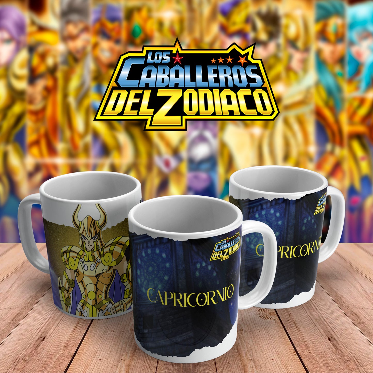Caballeros del Zodiaco 12 Dorados 11oz & 15oz Ceramic Mugs Tazas
