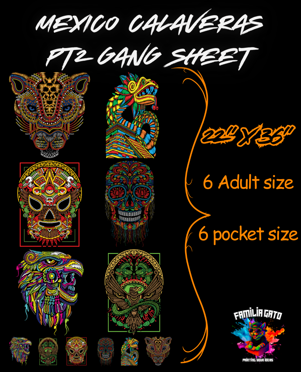 Mexico Calaveras DTF Gang Sheet Pt2
