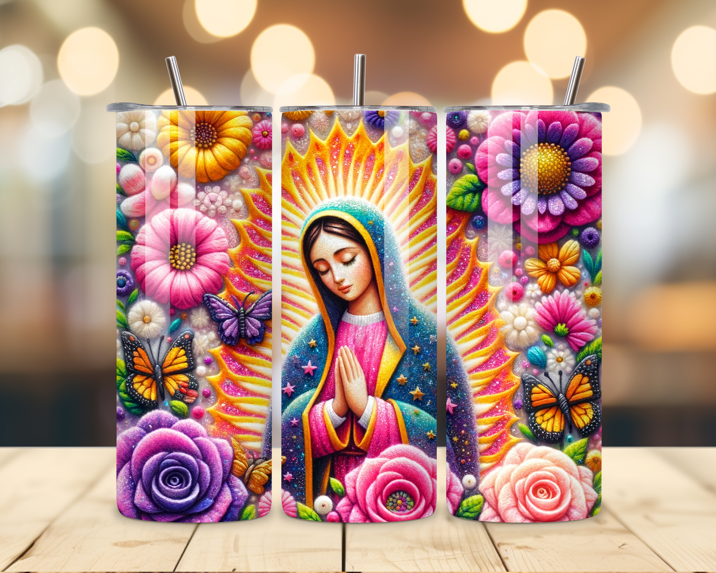 Virgen de Guadalupe Assorted Designs #3 - 20 Oz Stainless Steel Tumbler