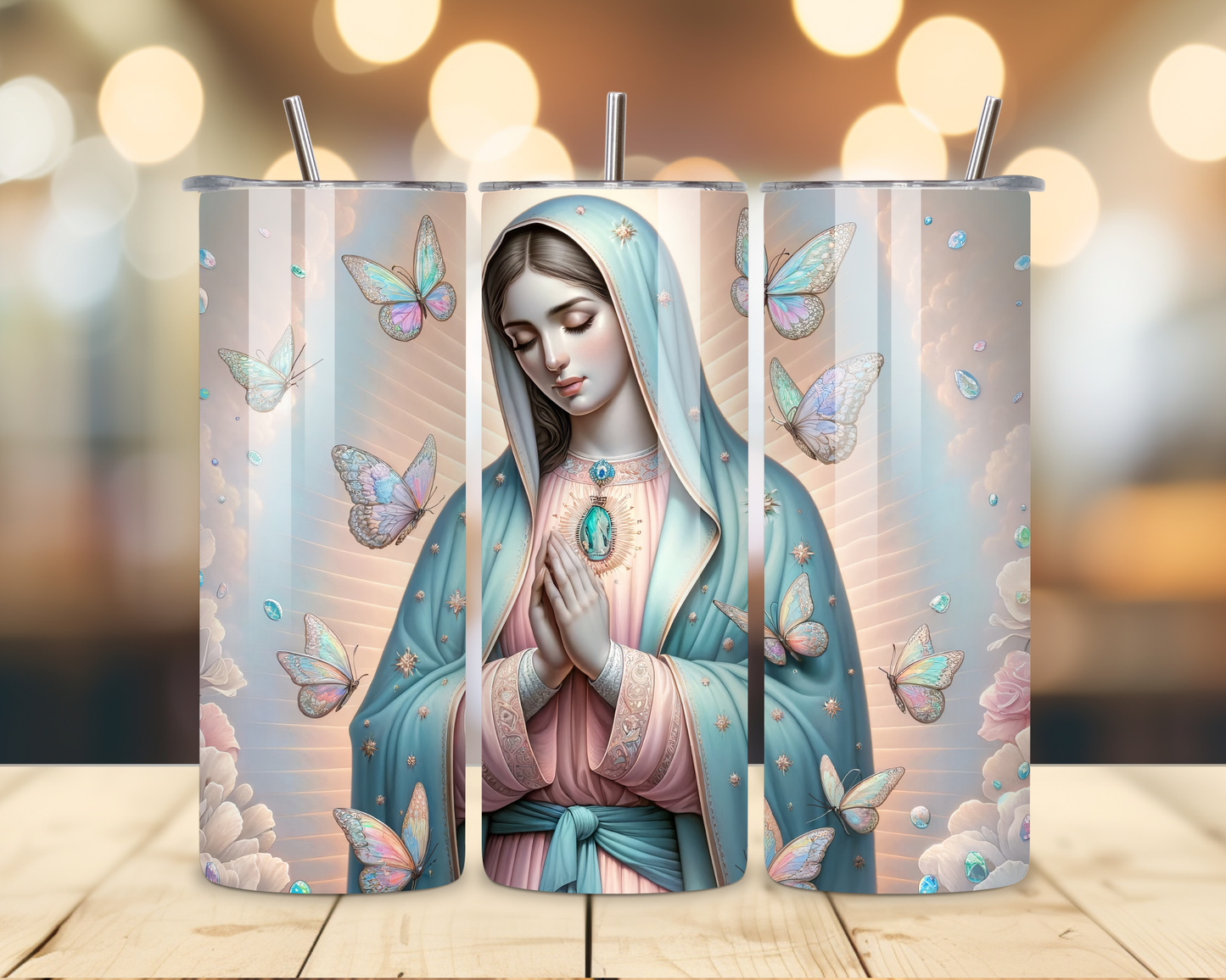Virgen de Guadalupe Assorted Designs #4 - 20 Oz Stainless Steel Tumbler