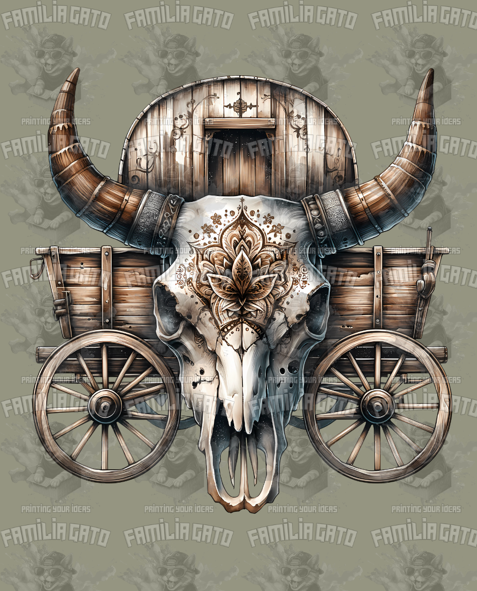 Western Bull/Cow Skull #15 DTF Transfer