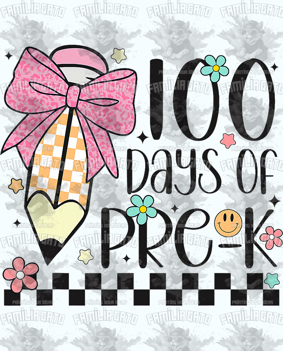 100 Days Of Pre-K DTF Transfer