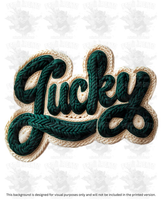 St. Patrick's Day Faux Yarn Lucky #2 DTF Transfer
