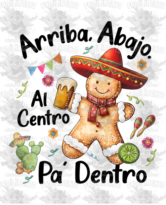 Arriba Abajo al Centro Pa' Dentro Navidad DTF Transfer