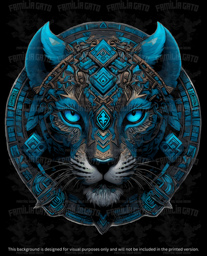 Mexican Aztec Blue Jaguar DTF Transfer