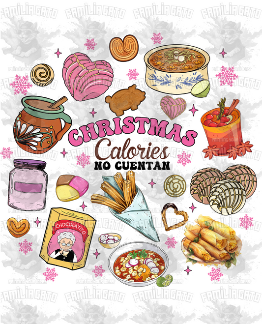 Christmas Calories No Cuentan Navidad DTF Transfer