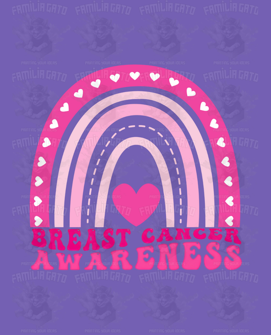 Breast cancer awareness rainbow DTF Transfer