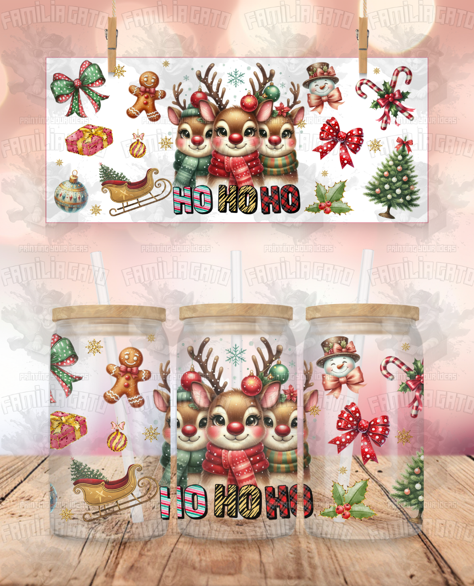 Hohoho Reindeers UVDTF Wrap