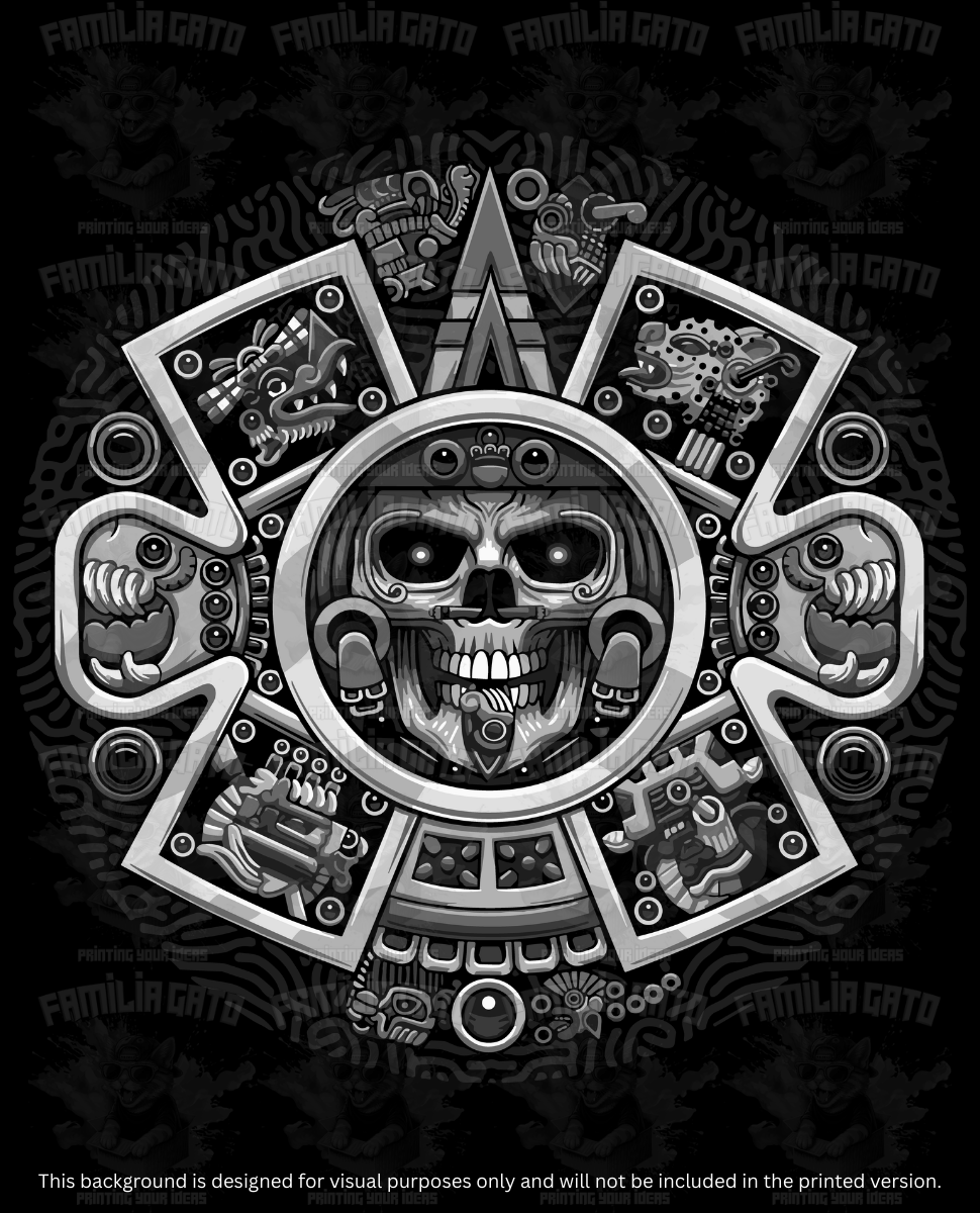 Mexican Calavera Azteca DTF Transfer