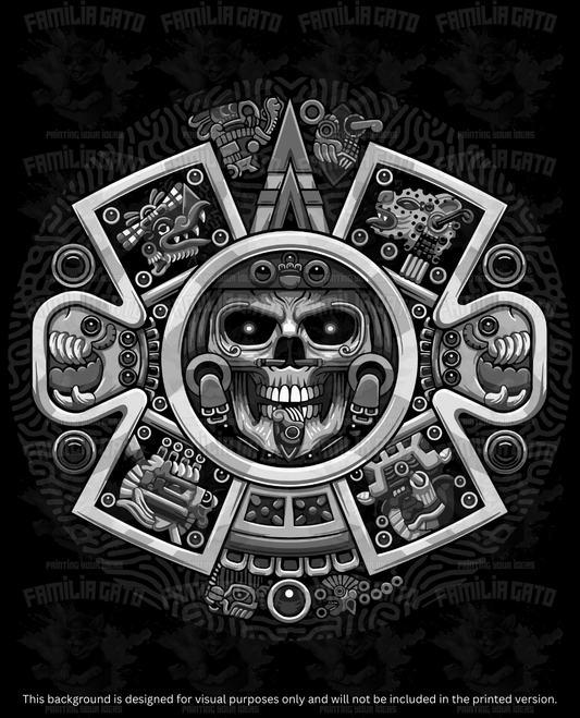 Mexican Calavera Azteca DTF Transfer