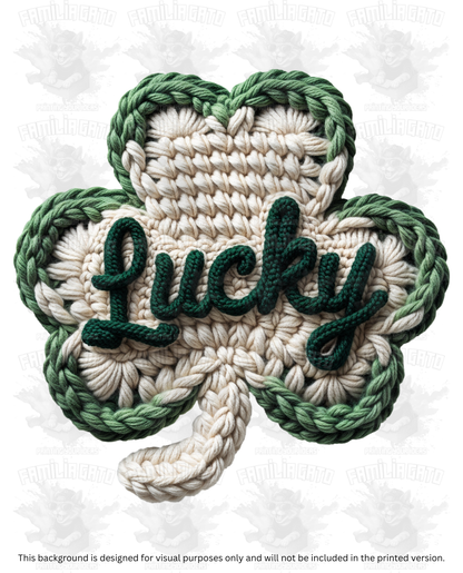 St. Patrick's Day Faux Yarn Lucky Clover #1 DTF Transfer