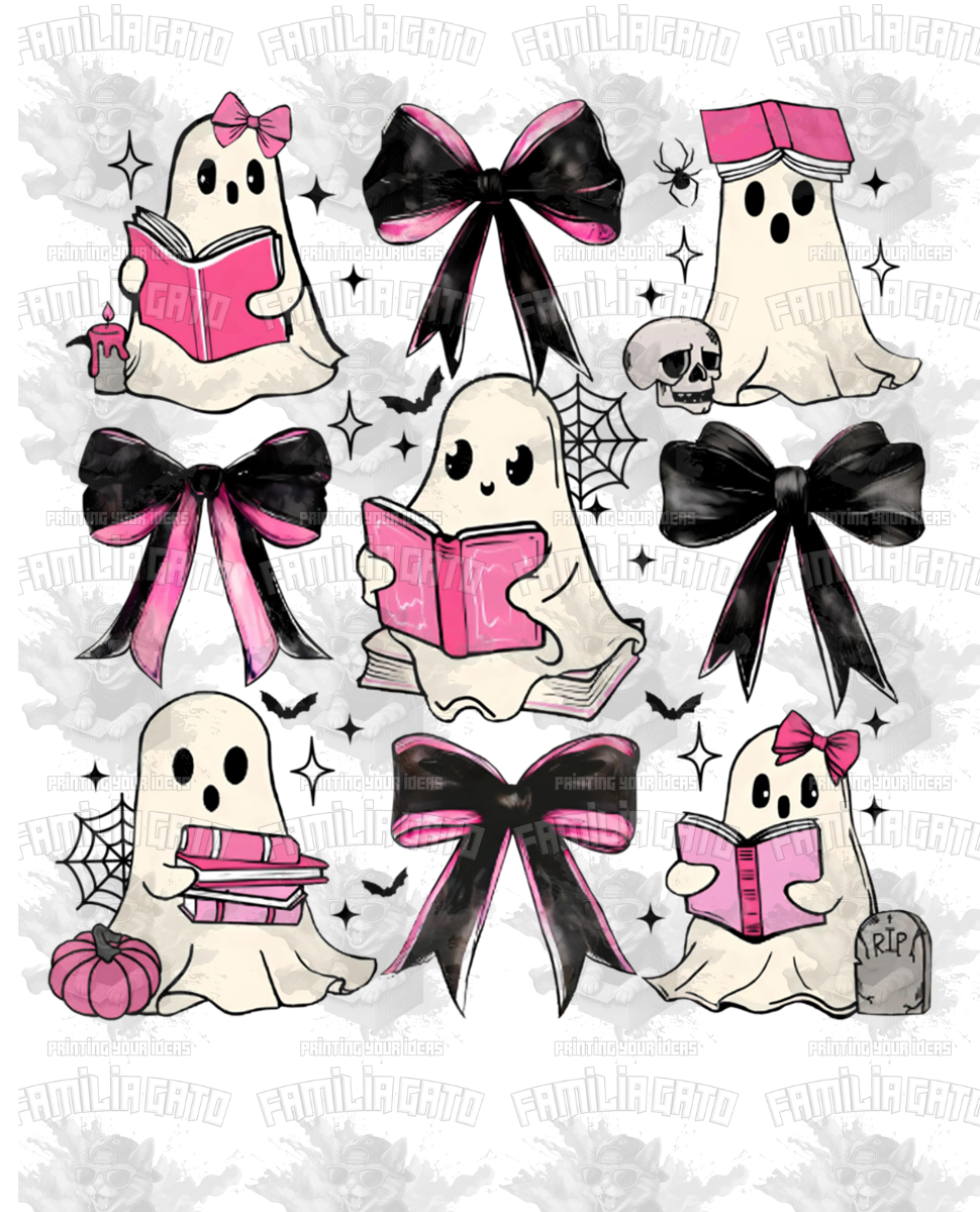 Teacher Ghosts and Bows Halloween DTF Transfer