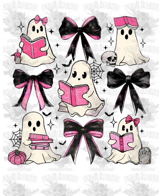 Teacher Ghosts and Bows Halloween DTF Transfer