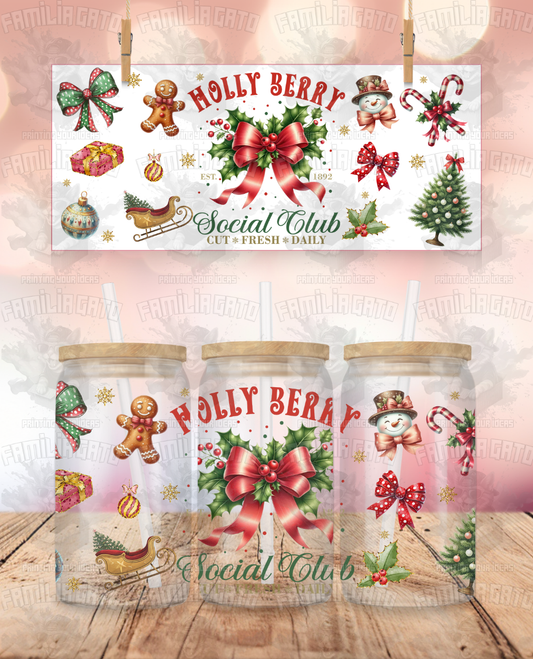 Holly Berry Social Club UVDTF Wrap