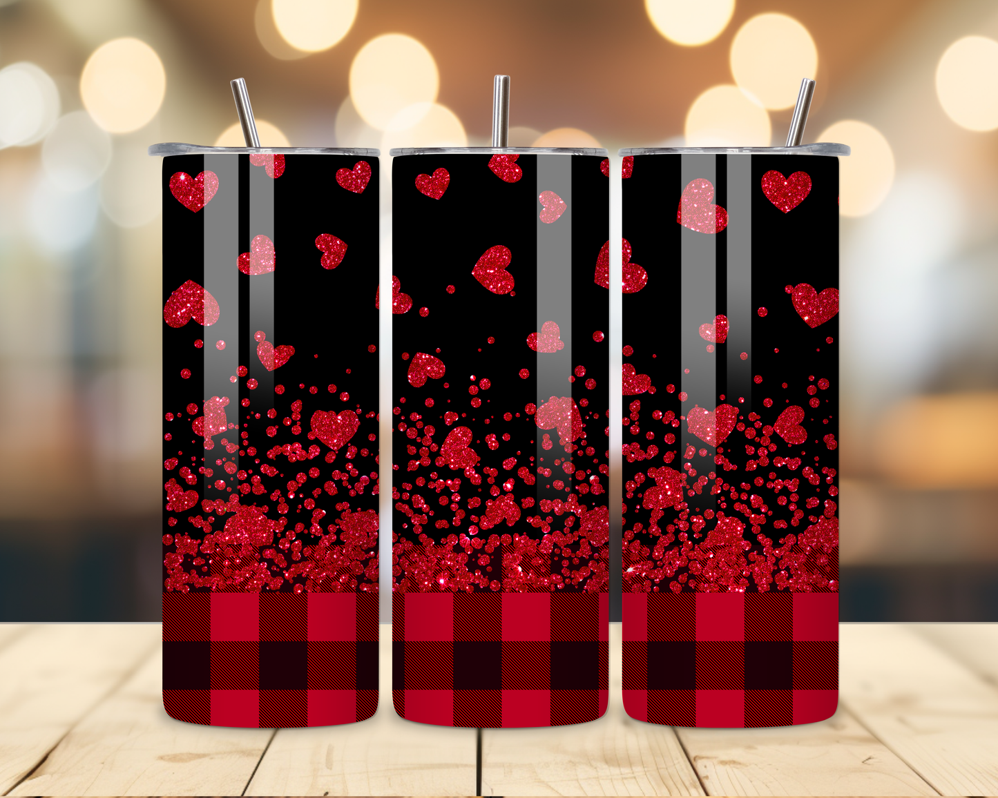 Valentine's Day - Checkered Designs - 20 Oz Stainless Steel Tumbler