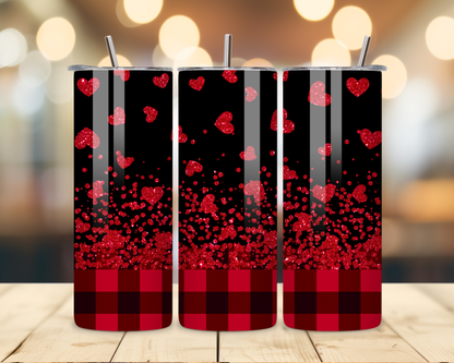 Valentine's Day - Checkered Designs - 20 Oz Stainless Steel Tumbler