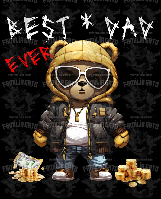 Best Dad Ever Teddy Bear #1 DTF Transfer