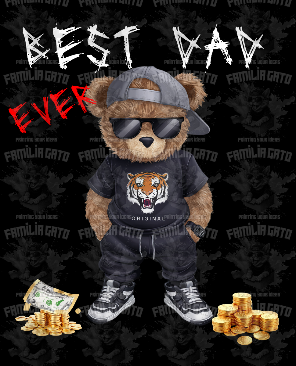 Best Dad Ever Teddy Bear #3 DTF Transfer