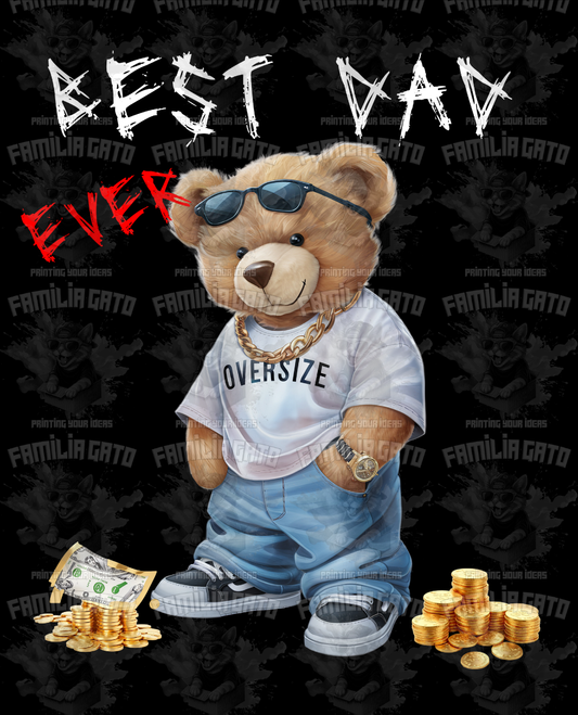 Best Dad Ever Teddy Bear #4 DTF Transfer