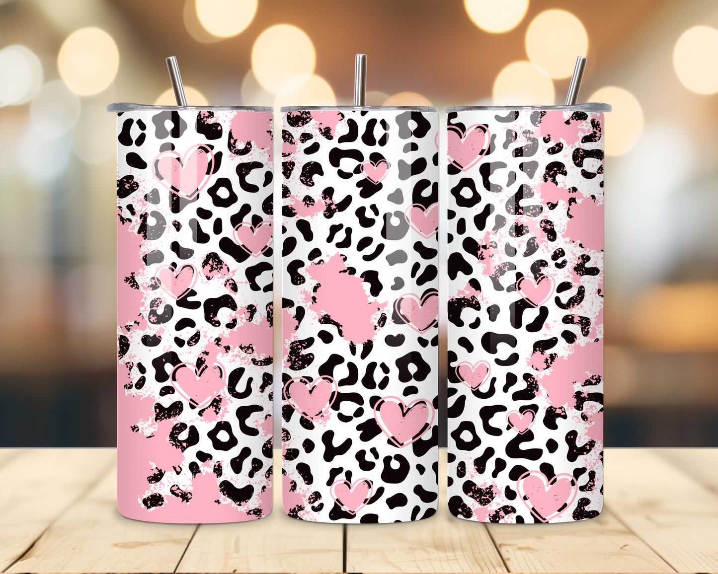 Valentine's Day - Cheetah Designs - 20 Oz Stainless Steel Tumbler