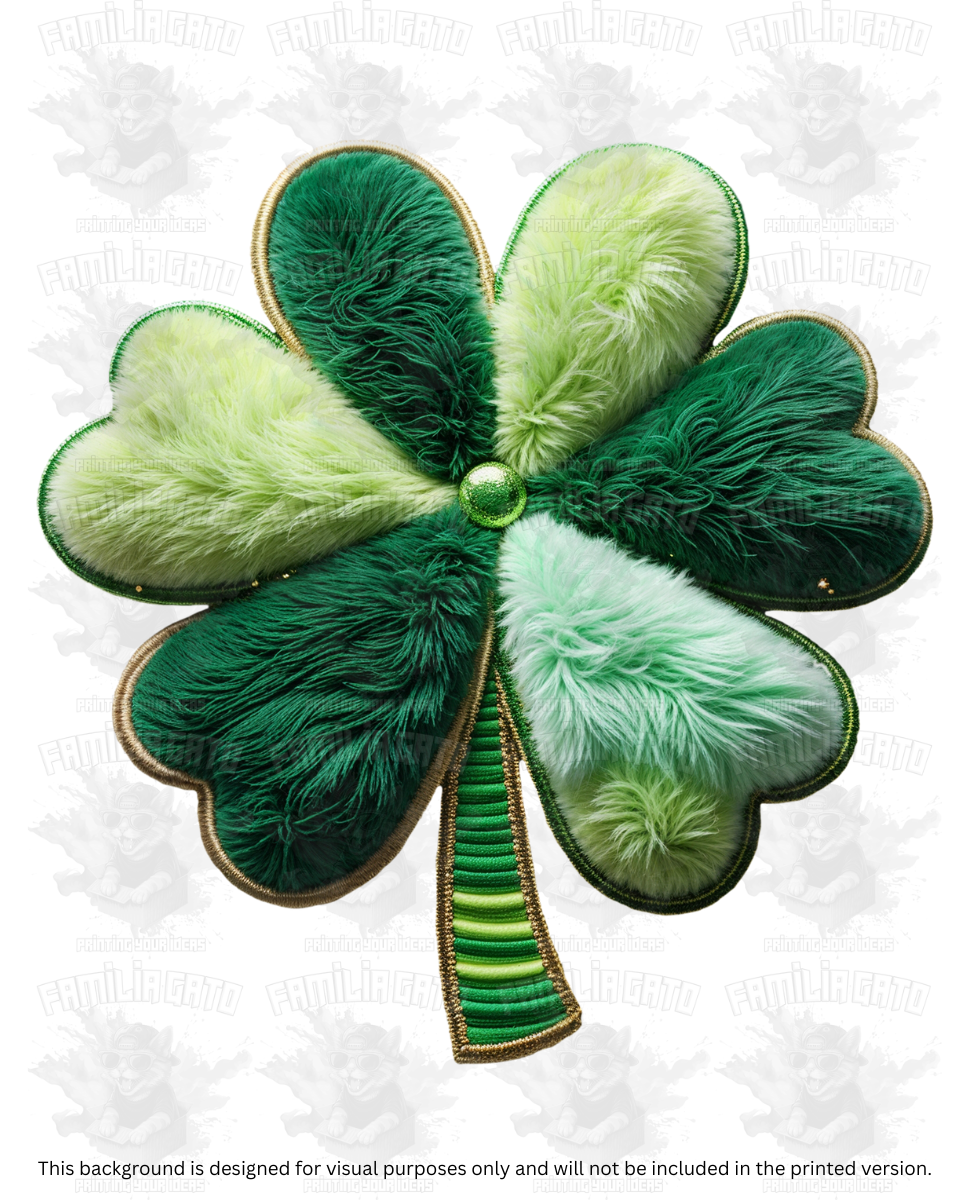 St. Patrick's Day Faux Yarn Lucky Clover #3 DTF Transfer