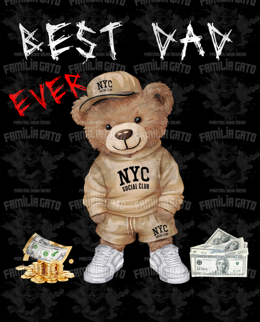 Best Dad Ever Teddy Bear #5 DTF Transfer