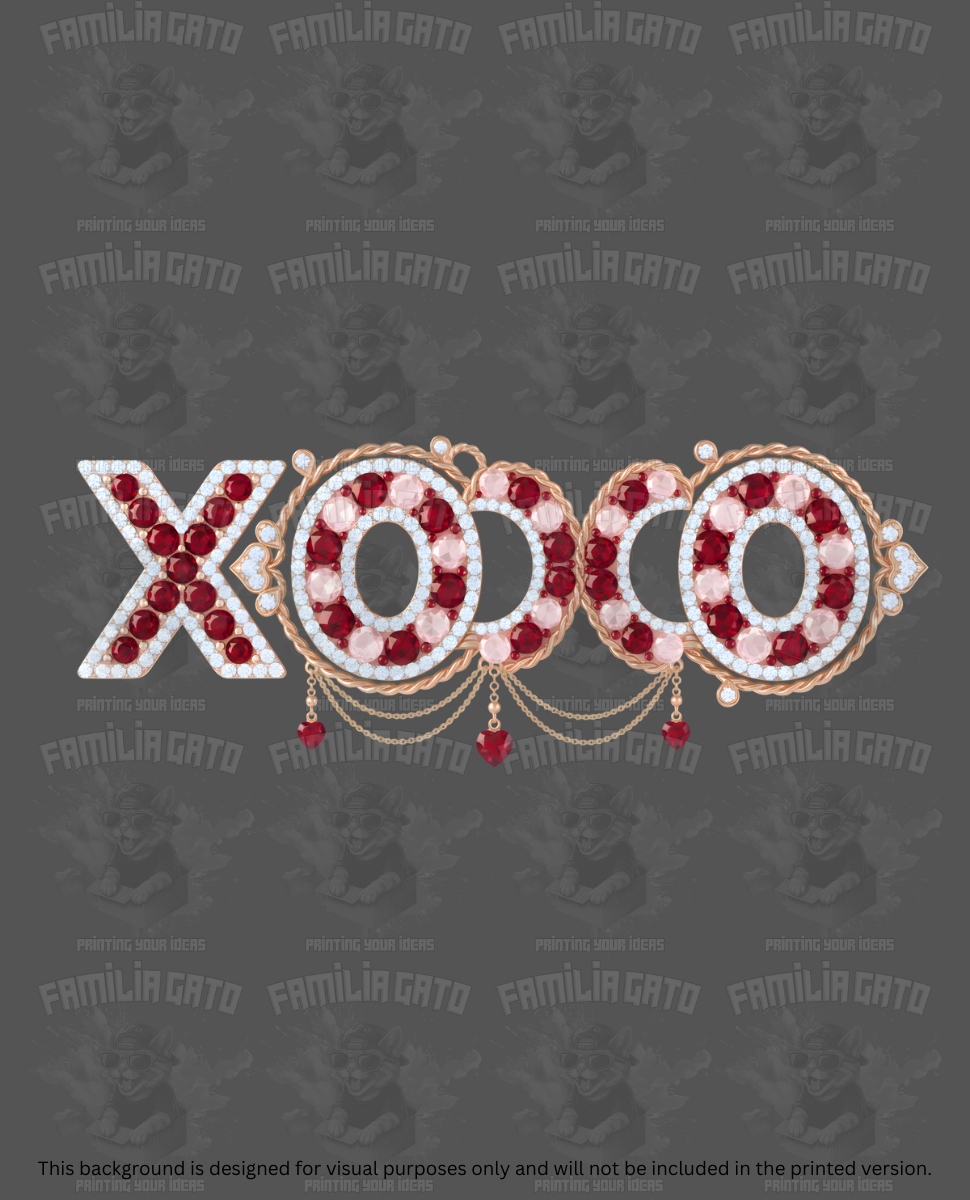 Valentine's Day - Rhinestone XoXo Chains #1 DTF Transfer