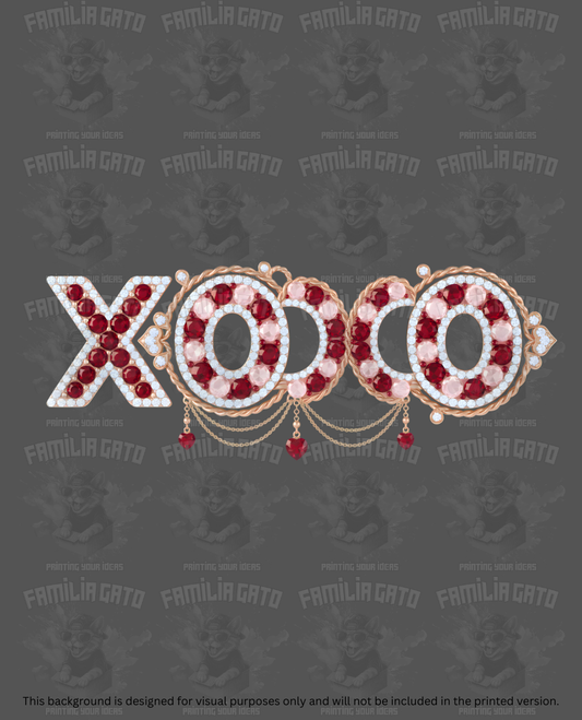 Valentine's Day - Rhinestone XoXo Chains #1 DTF Transfer