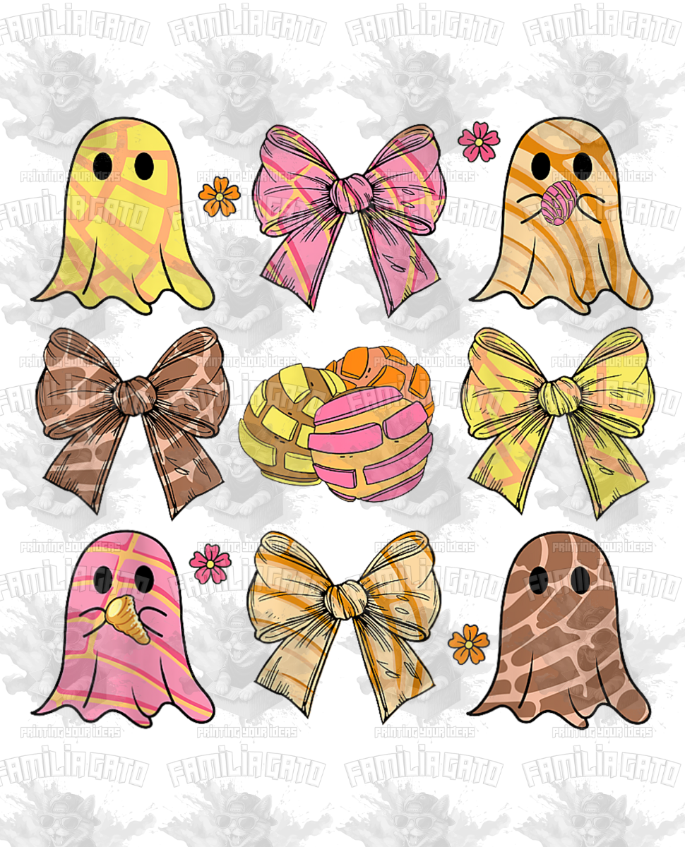 Ghosts, Bows & Conchas DTF Transfer