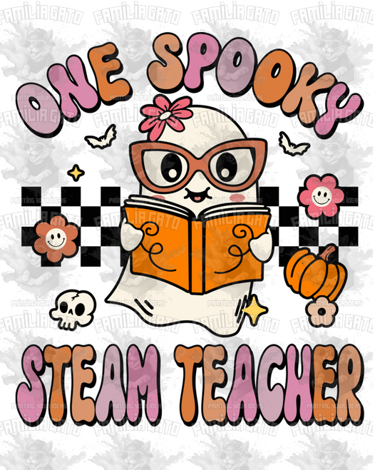 One Spooky Steam Teacher Halloween DTF Transfer
