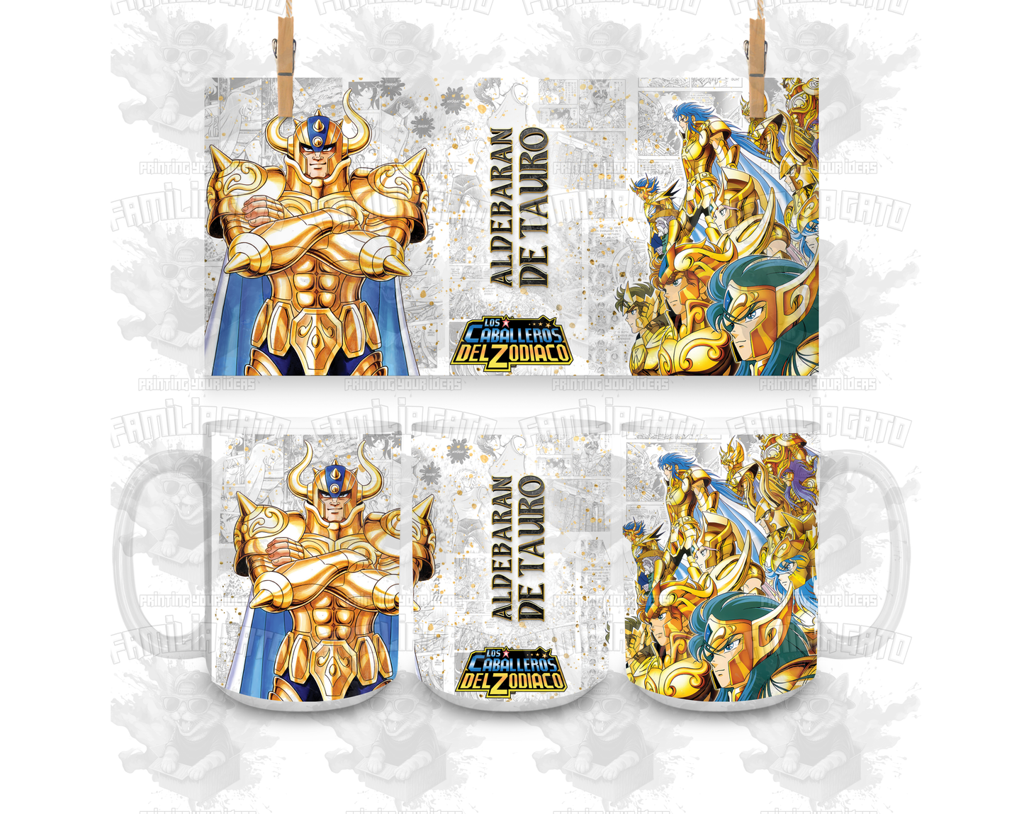 Caballeros del Zodiaco 11oz & 15oz Ceramic Mugs Tazas