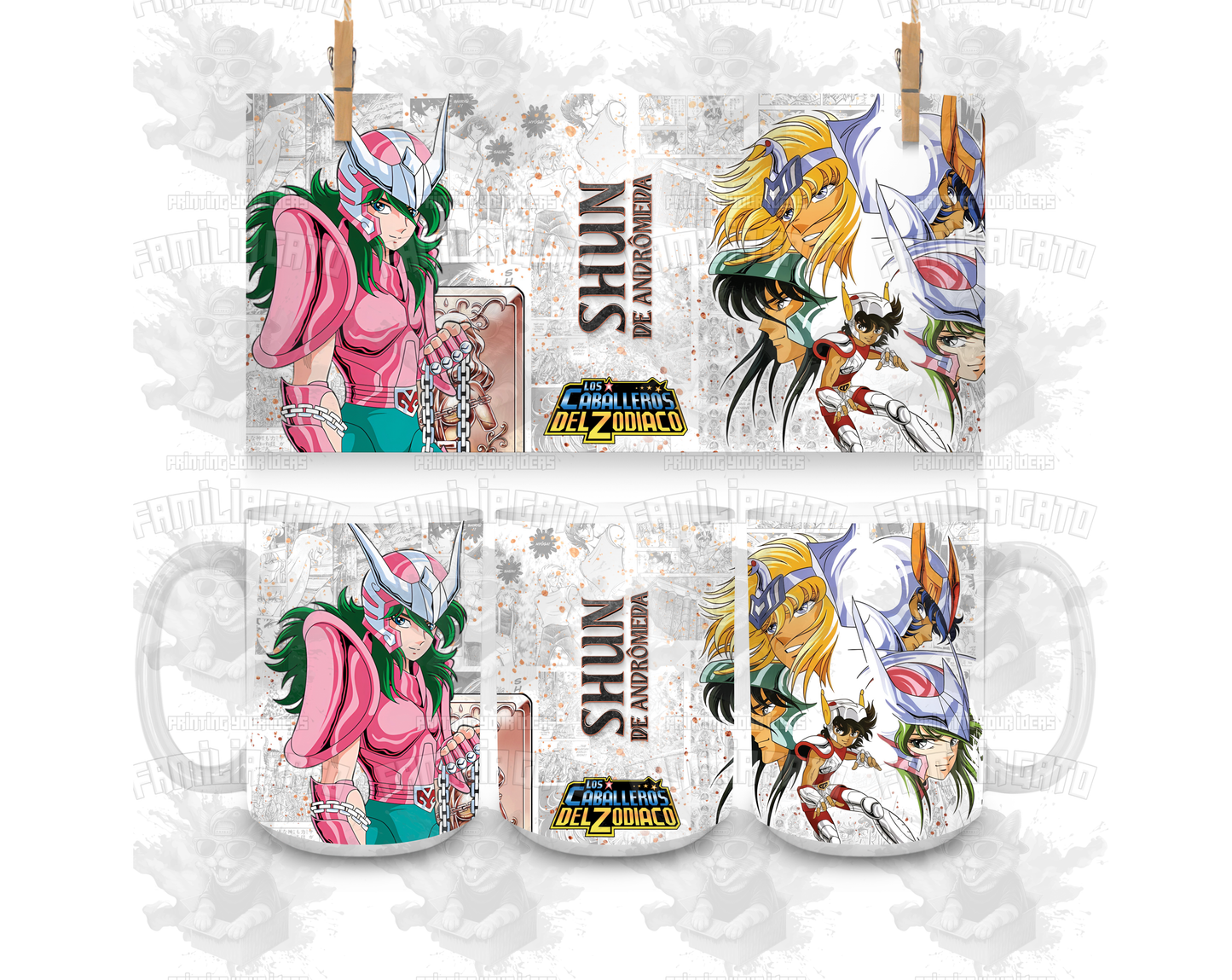 Caballeros del Zodiaco 11oz & 15oz Ceramic Mugs Tazas