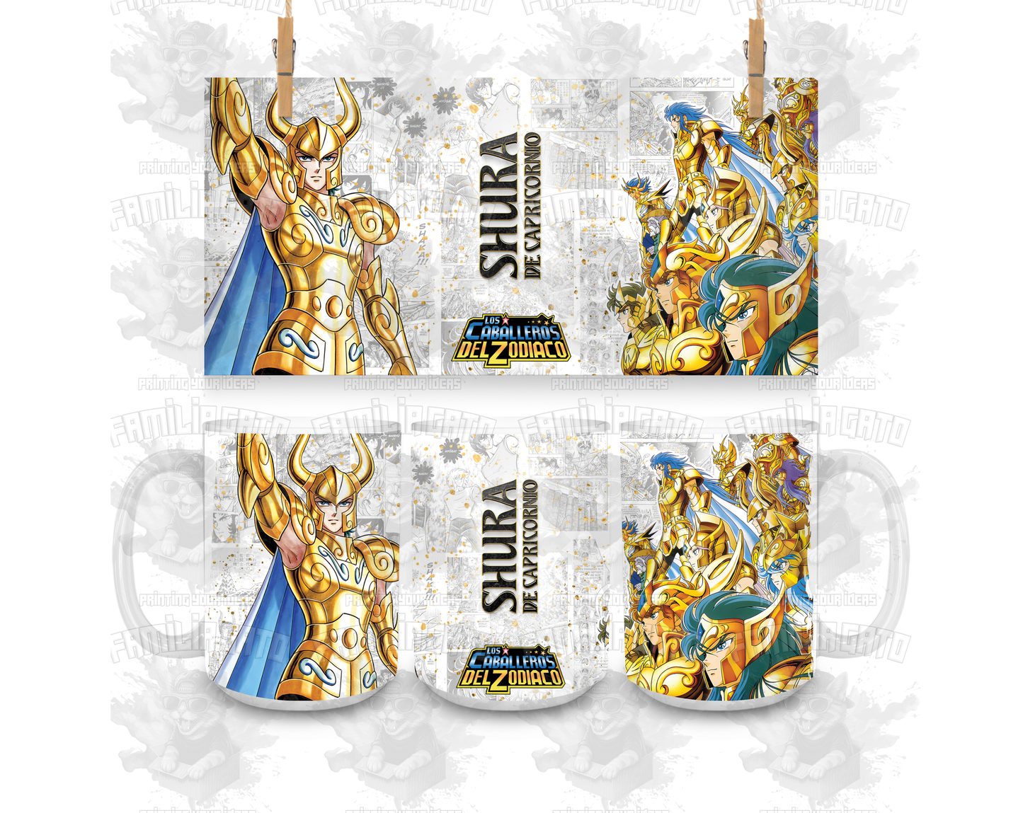 Caballeros del Zodiaco 11oz & 15oz Ceramic Mugs Tazas