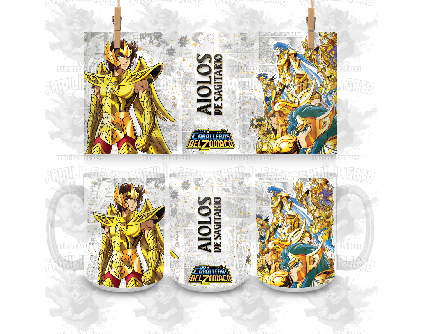 Caballeros del Zodiaco 11oz & 15oz Ceramic Mugs Tazas