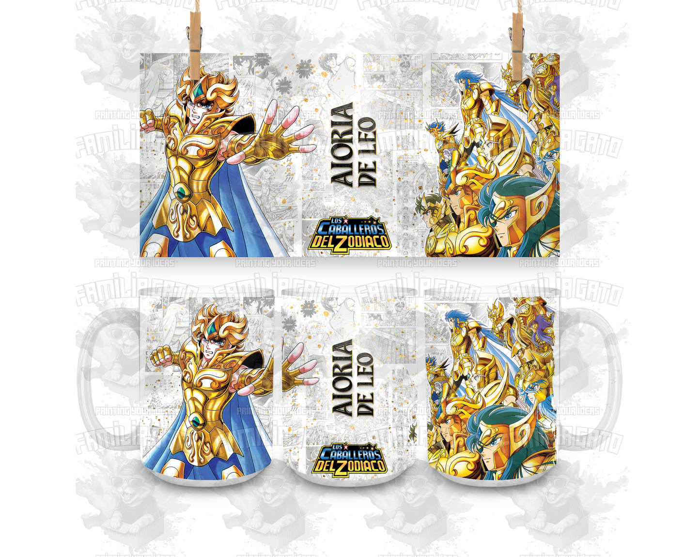 Caballeros del Zodiaco 11oz & 15oz Ceramic Mugs Tazas