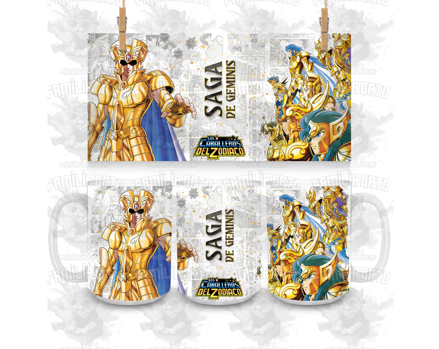 Caballeros del Zodiaco 11oz & 15oz Ceramic Mugs Tazas