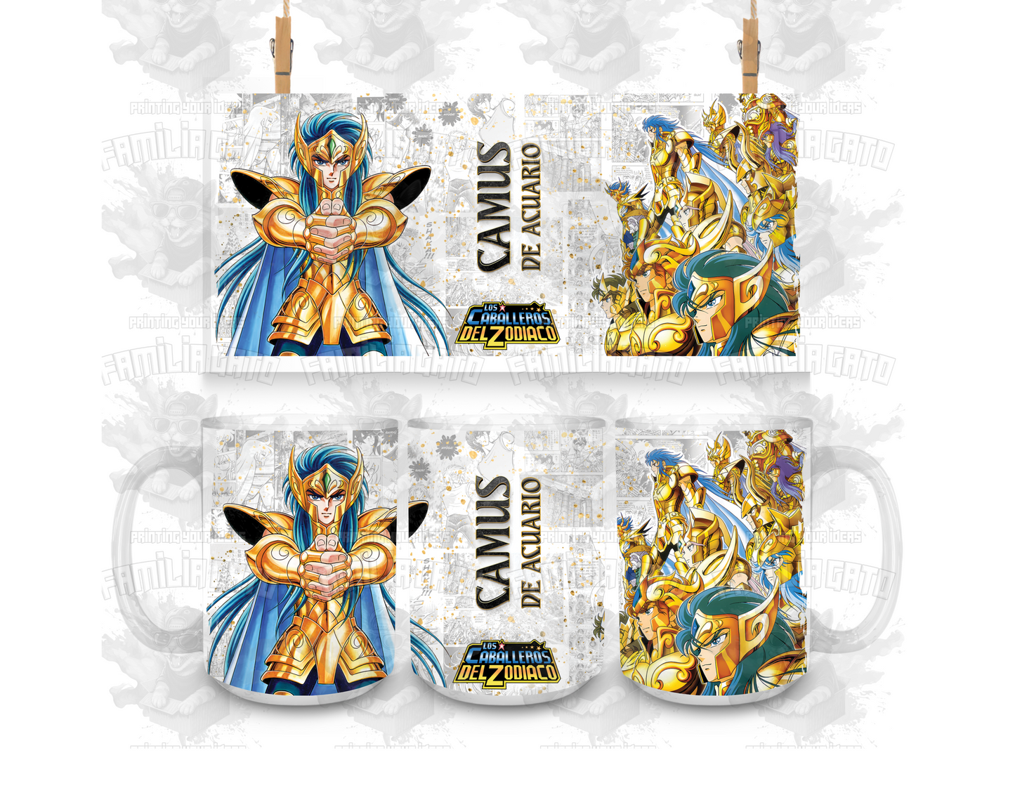 Caballeros del Zodiaco 11oz & 15oz Ceramic Mugs Tazas