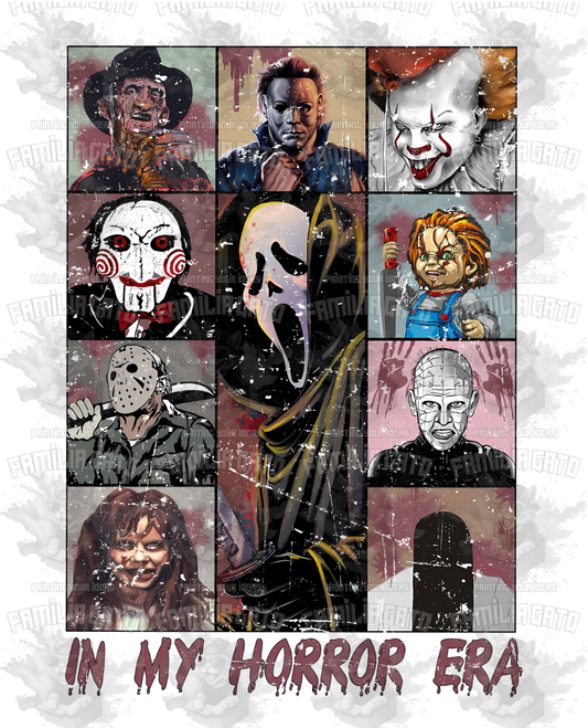 In My Horror Era Halloween Horror Character DTF Transfer